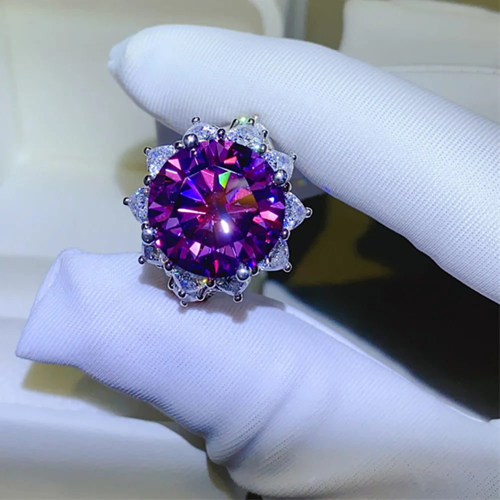 Serenity 925 Silver Purple Gem Moissanite Ring