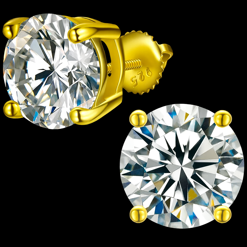 Classic Solitaire Stud Earrings  - Moissanite
