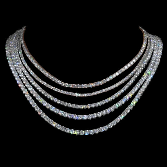Tennis Chain Necklace - Moissanite