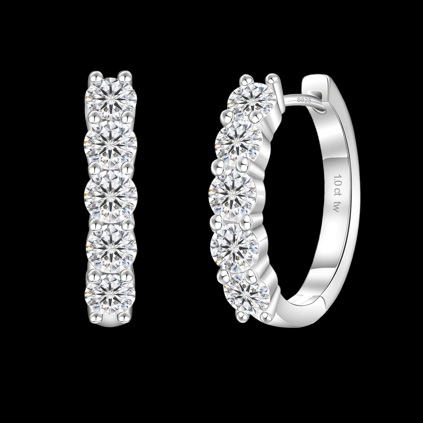 Hoop/Huggie Earrings - Moissanite