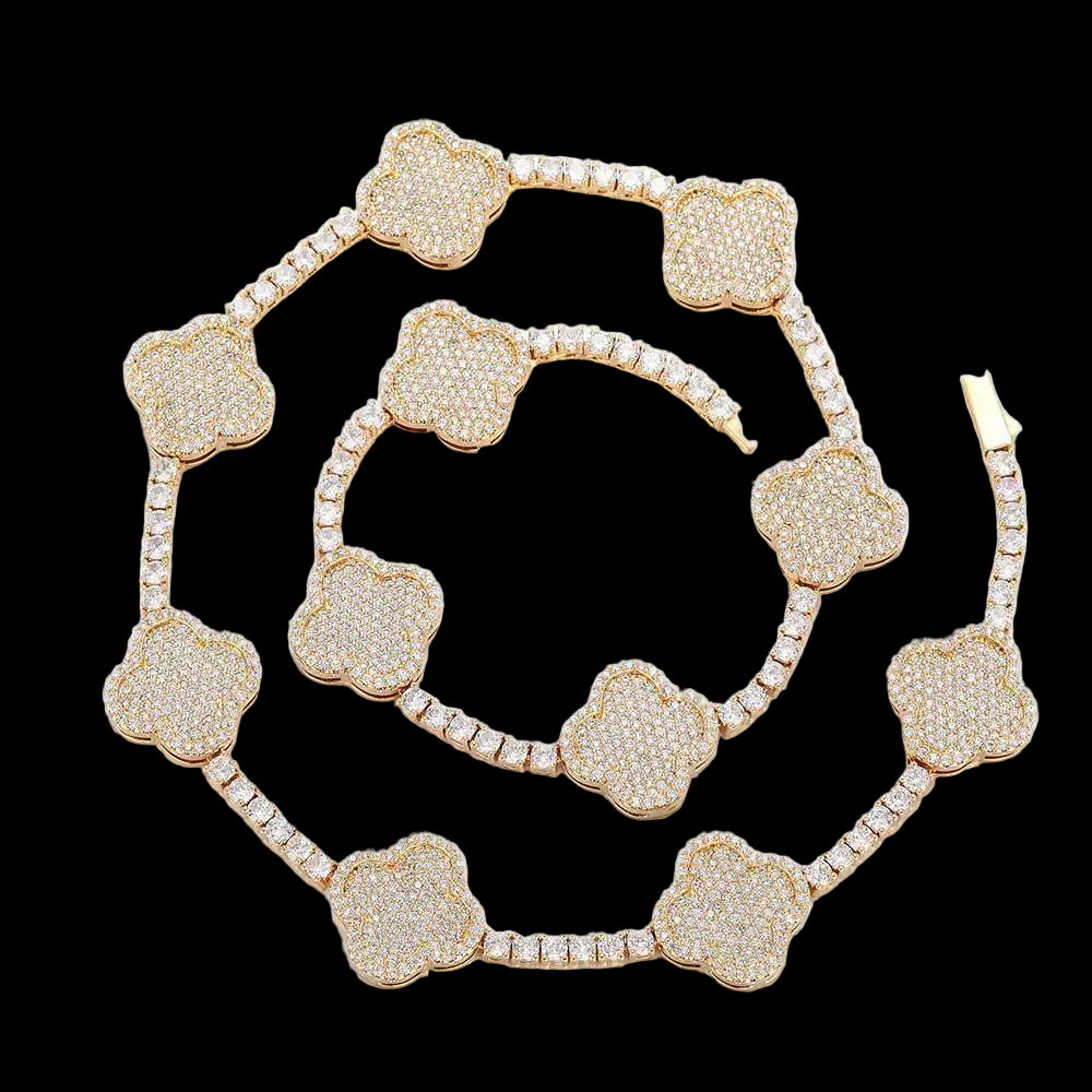 Four Leaf Clover Tennis Chain - Cubic Zirconia
