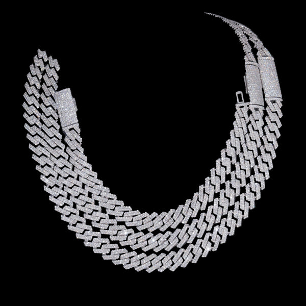 Cuban Link Necklace/Bracelet - 925 Silver - VVS Moissanite