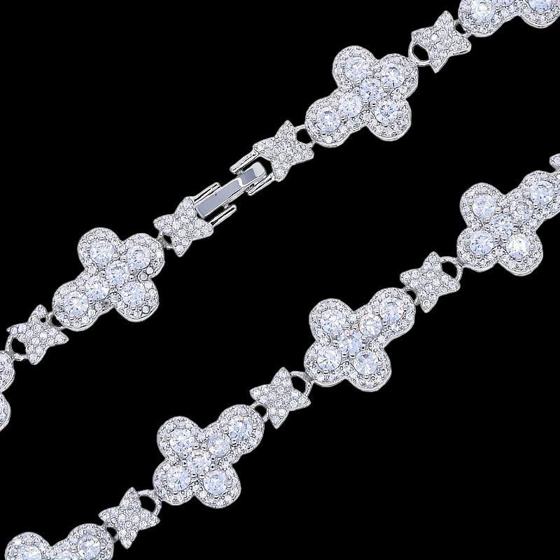 Cross Star Tennis Chain - Cubic Zirconia