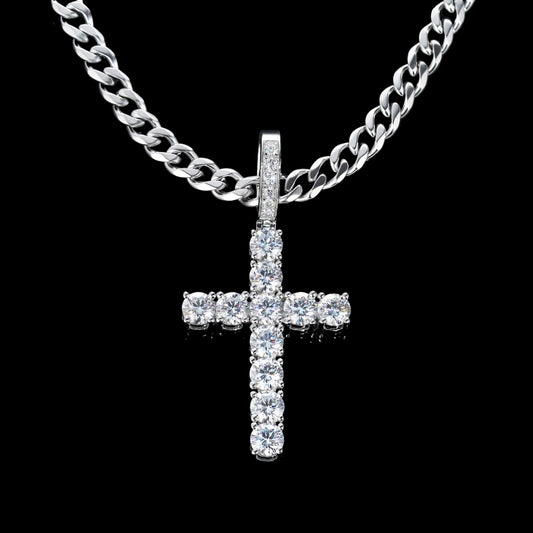 Cross Pendant - Moissanite
