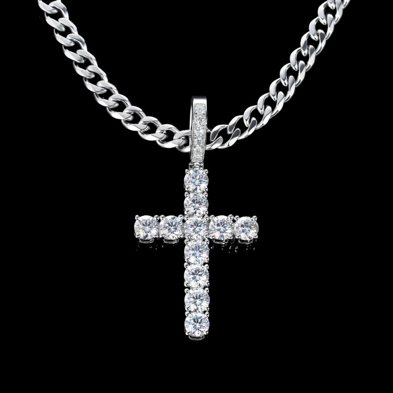 Cross Pendant - Moissanite