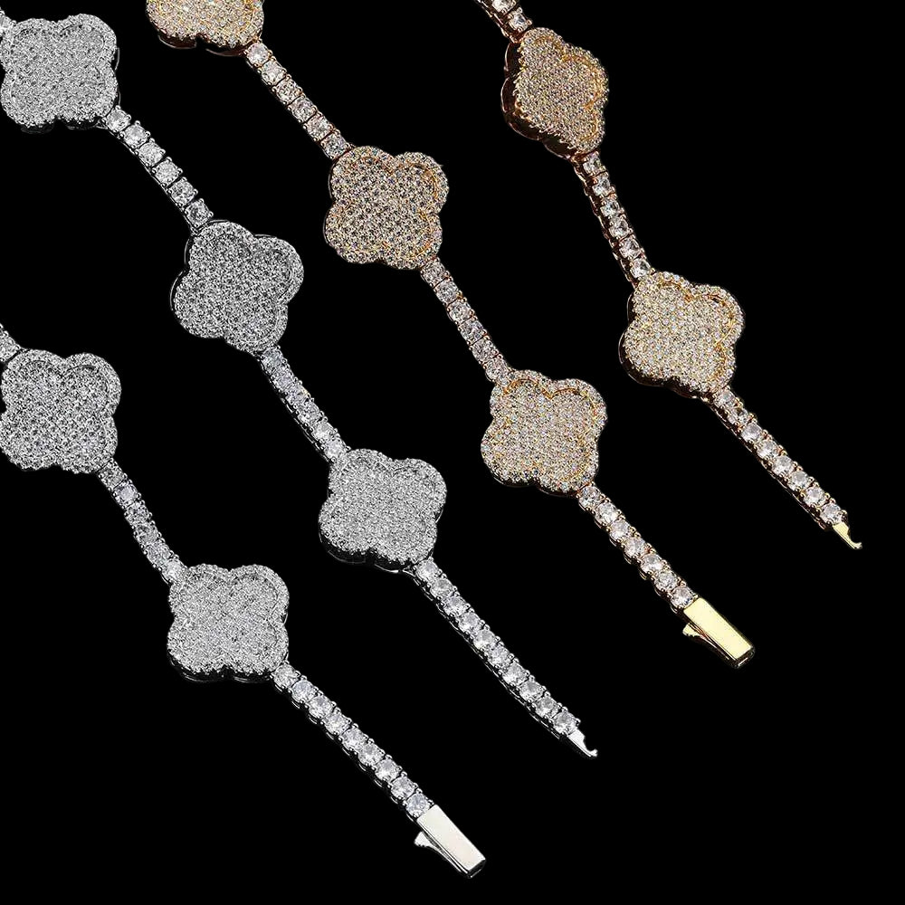 Four Leaf Clover Tennis Chain - Cubic Zirconia