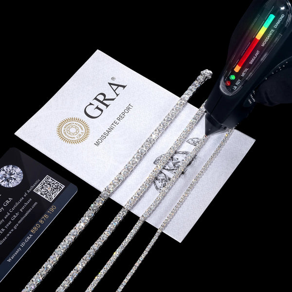 Tennis Bracelet - 925 Sterling Silver - White Gold - VVS Moissanite - 2–5mm