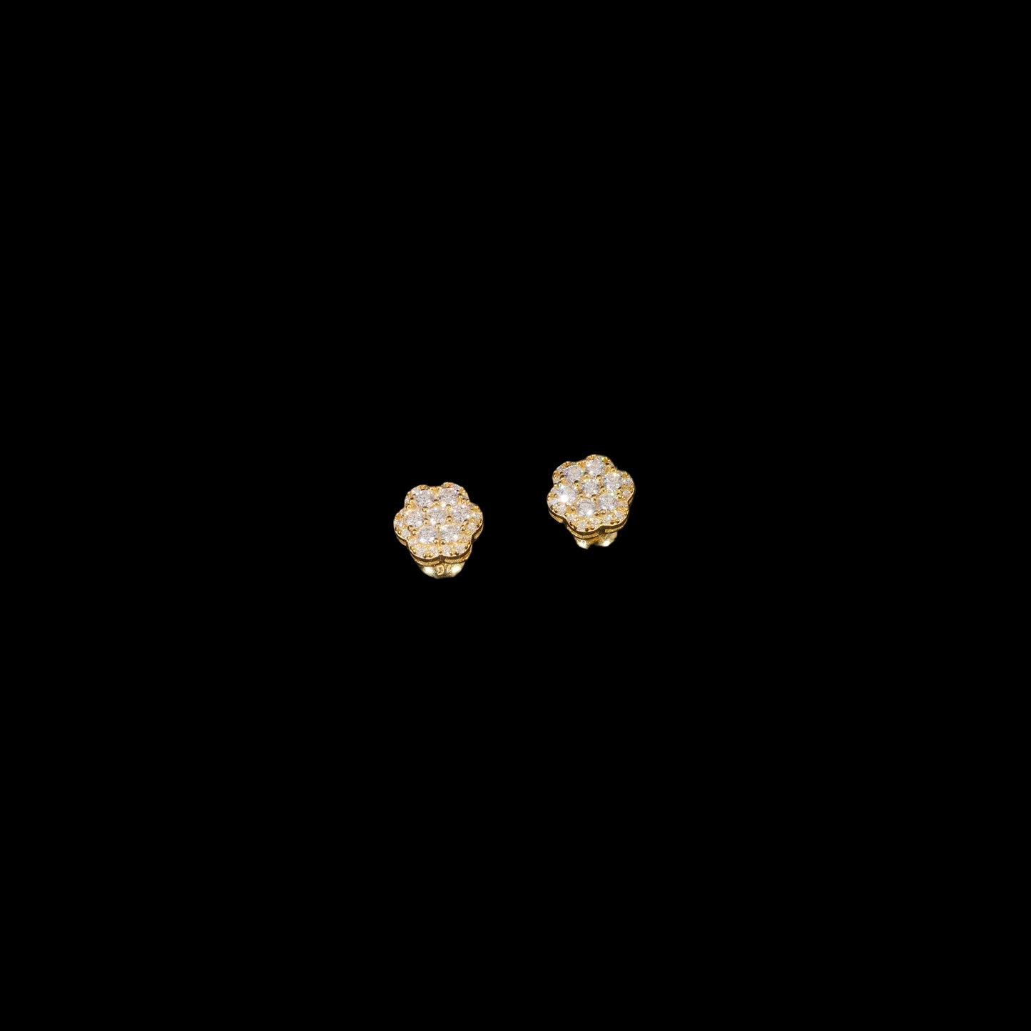 Sunflower Stud Earrings - Moissanite