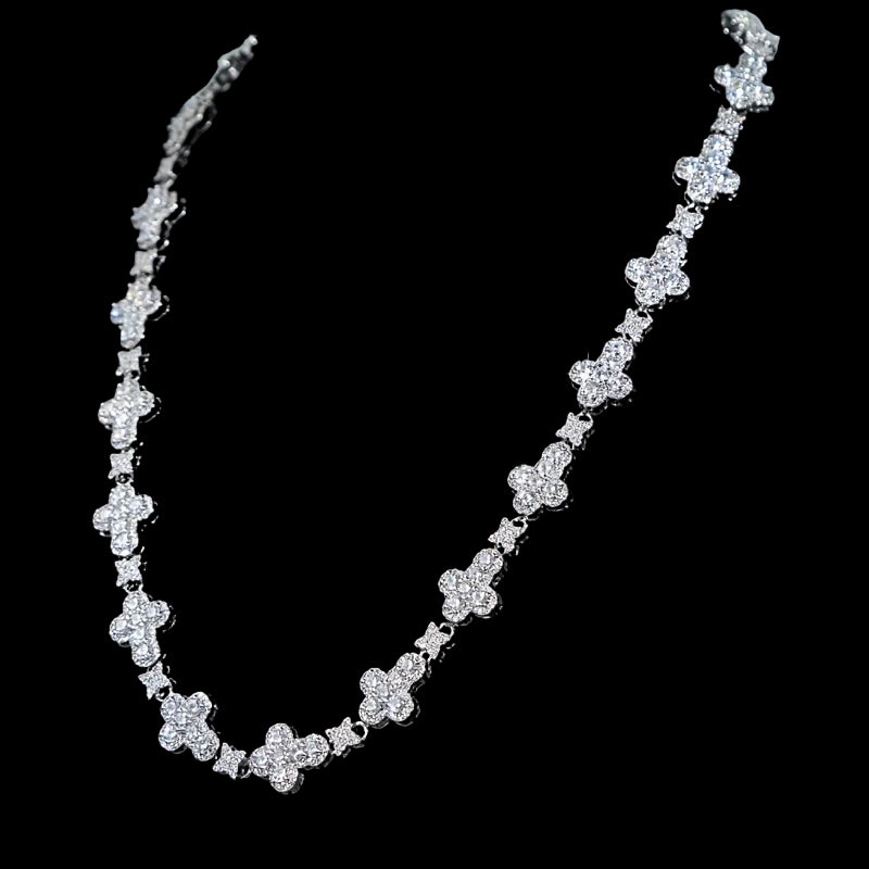 Cross Star Tennis Chain - Cubic Zirconia