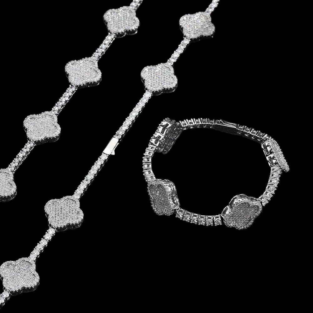 Four Leaf Clover Tennis Chain - Cubic Zirconia