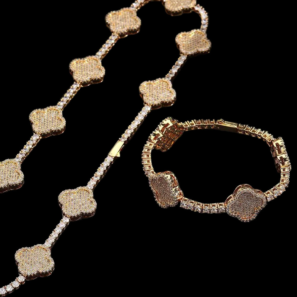 Four Leaf Clover Tennis Chain - Cubic Zirconia