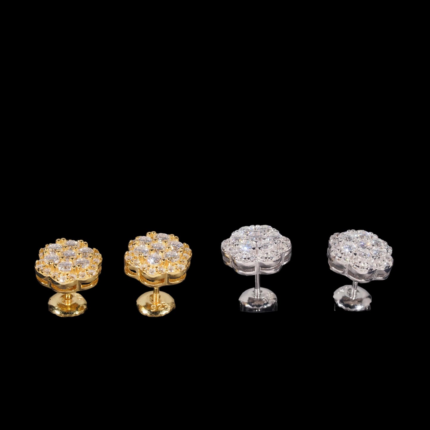 Sunflower Stud Earrings - Moissanite