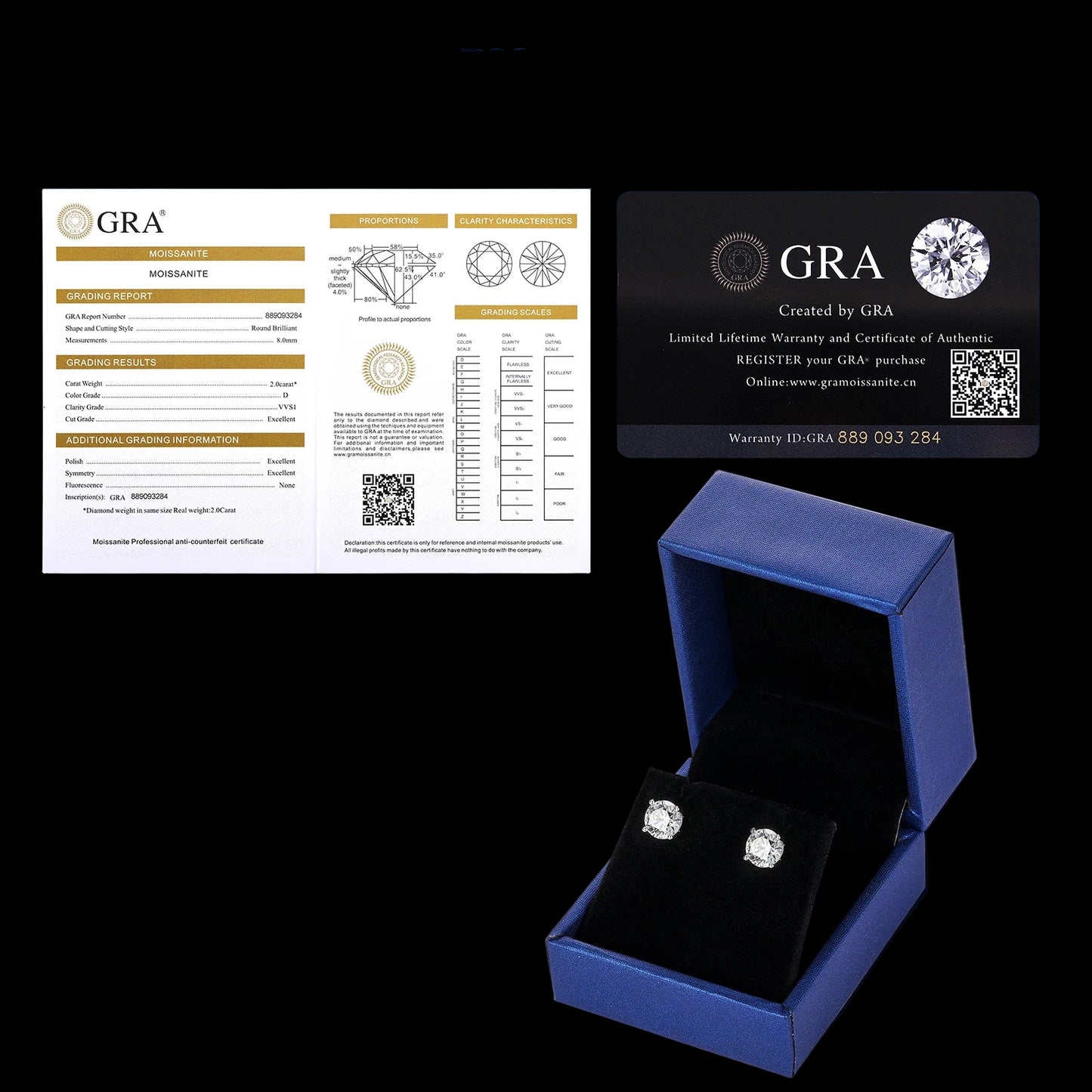 Classic Solitaire Stud Earrings  - Moissanite