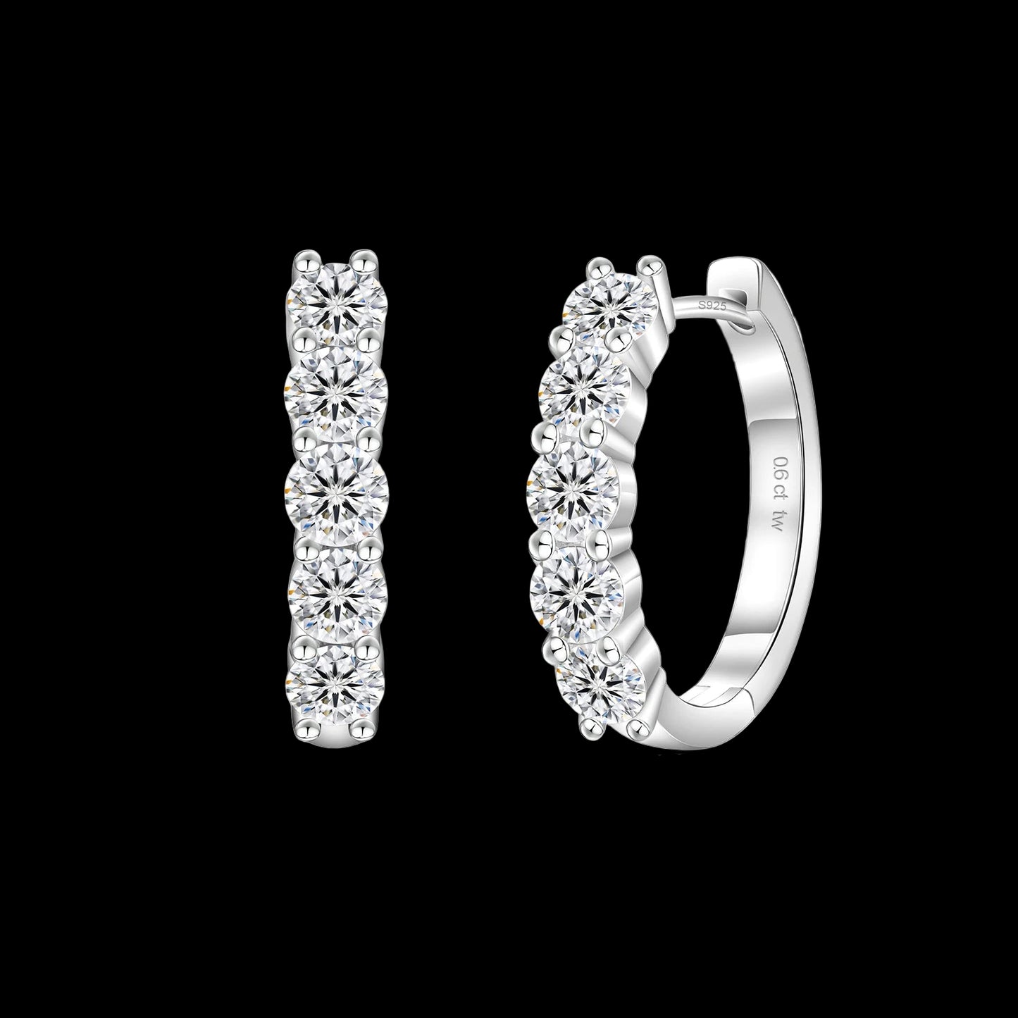 Hoop/Huggie Earrings - Moissanite