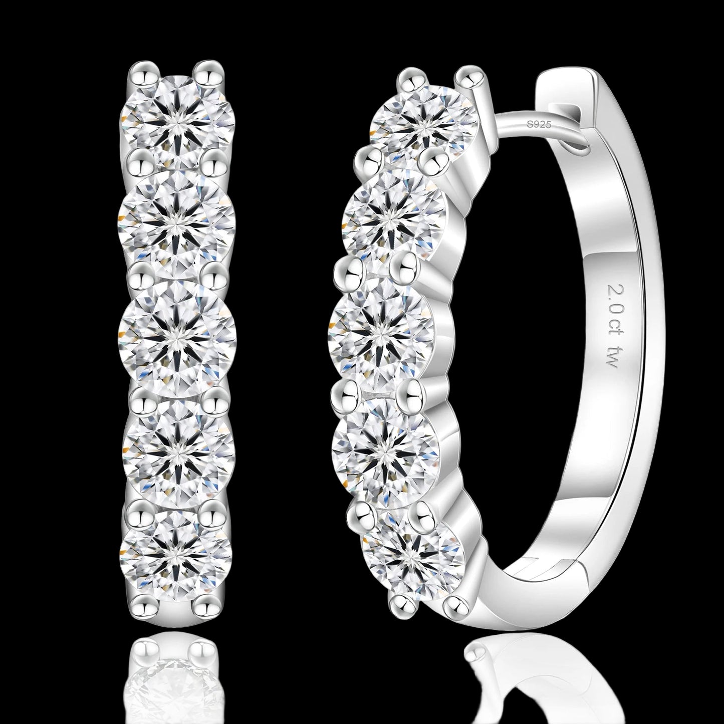 Hoop/Huggie Earrings - Moissanite
