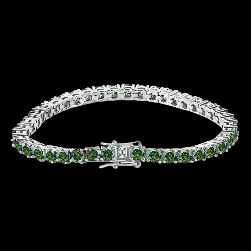 Multiple Color VVS Moissanite Silver Tennis Bracelet
