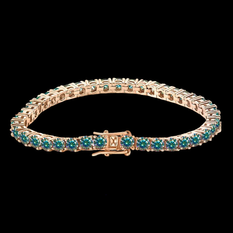 Multiple Color VVS Moissanite Silver Tennis Necklace