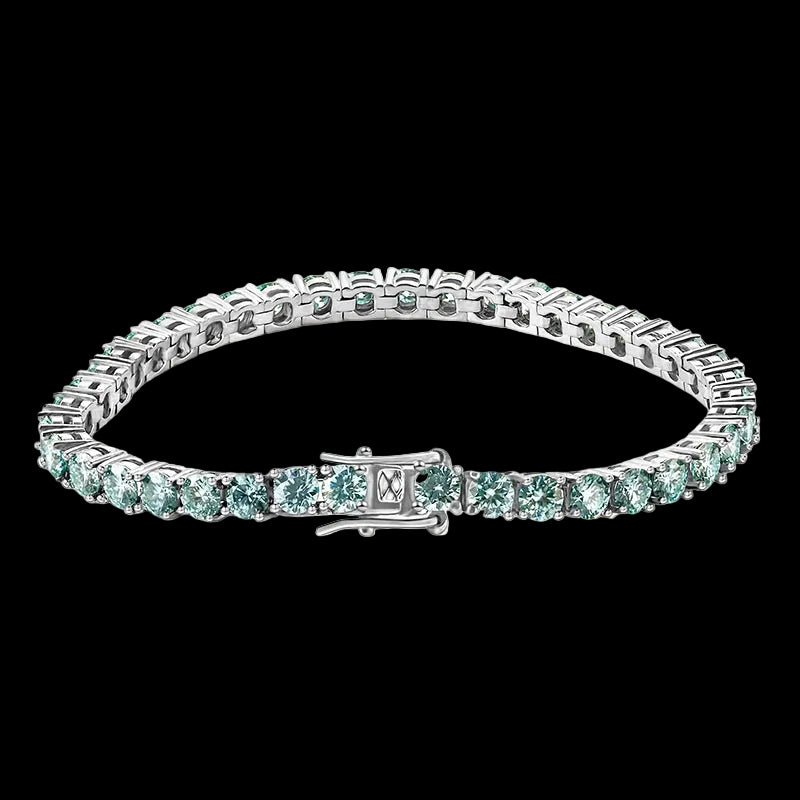 Multiple Color VVS Moissanite Silver Tennis Necklace