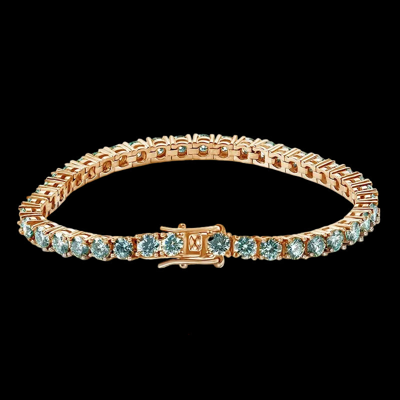 Multiple Color VVS Moissanite Silver Tennis Necklace