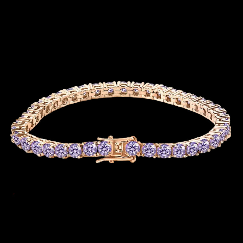 Multiple Color VVS Moissanite Silver Tennis Necklace