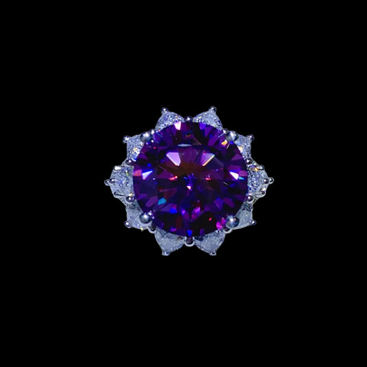 Serenity 925 Silver Purple Gem Moissanite Ring