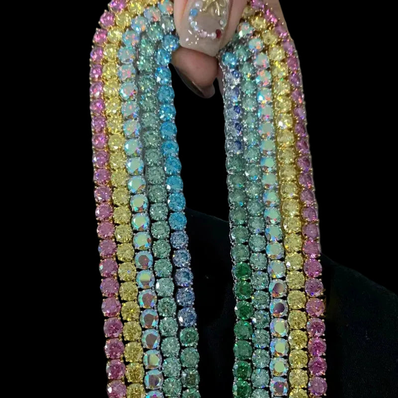 Multiple Color VVS Moissanite Silver Tennis Bracelet