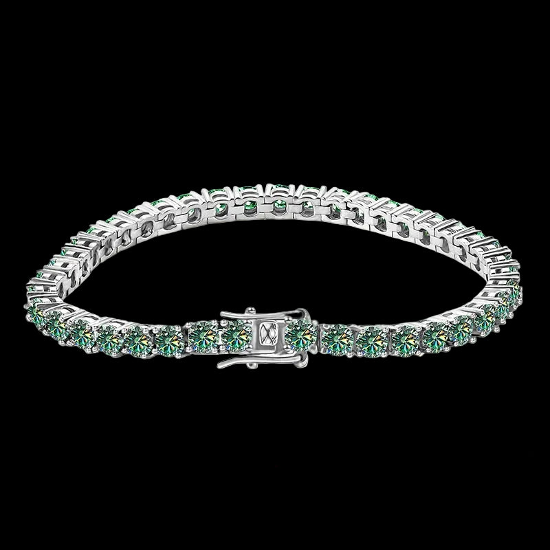 Multiple Color VVS Moissanite Silver Tennis Bracelet