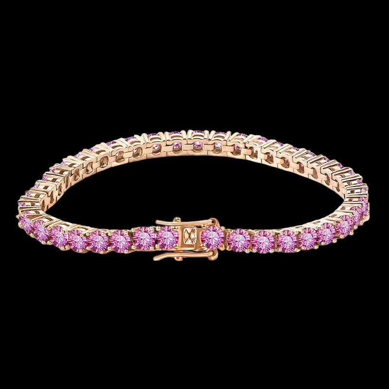 Multiple Color VVS Moissanite Silver Tennis Necklace