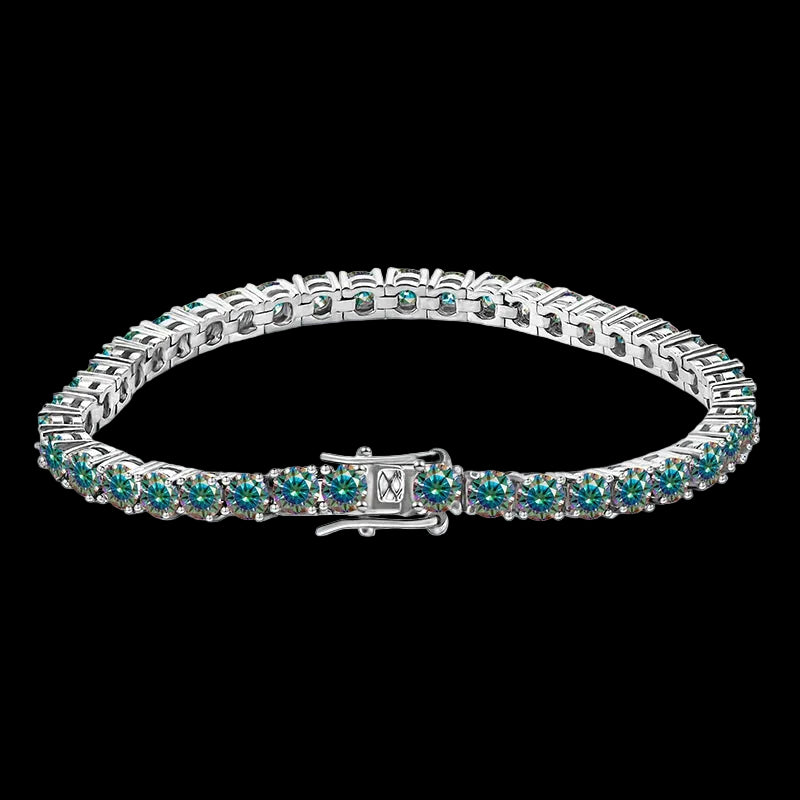 Multiple Color VVS Moissanite Silver Tennis Bracelet