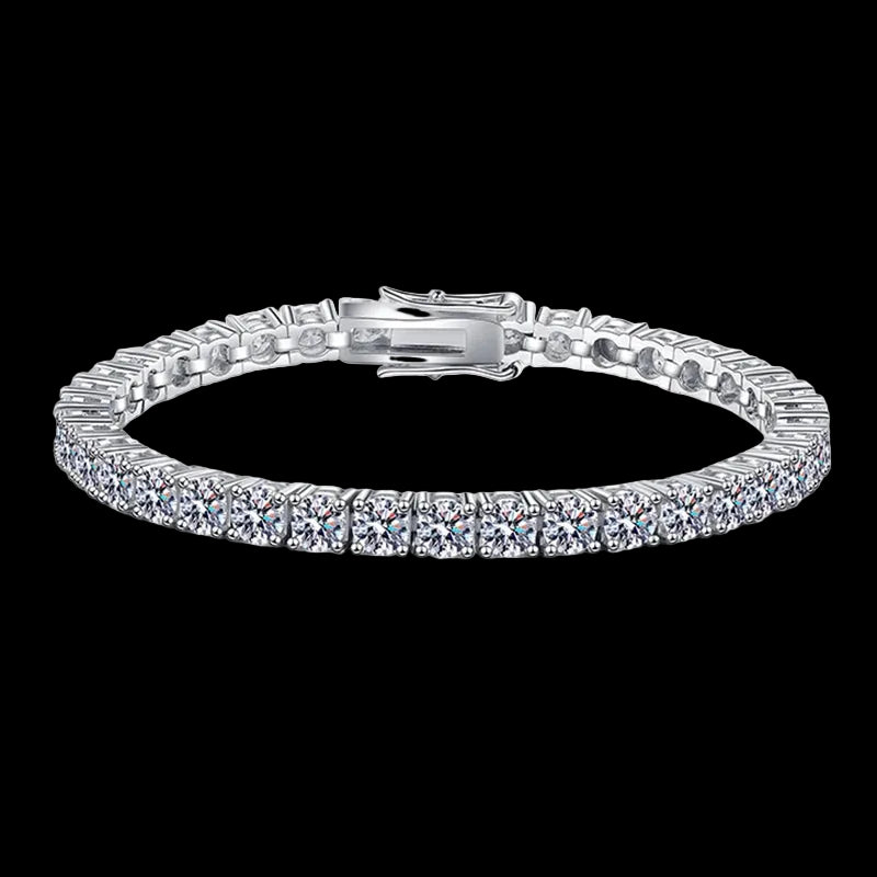 Multiple Color VVS Moissanite Silver Tennis Necklace